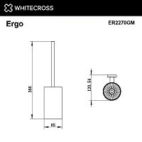 Whitecross Ergo Ершик для унитаза подвесной с колбой из нержавеющей стали, цвет: оружейная сталь ER2270GM