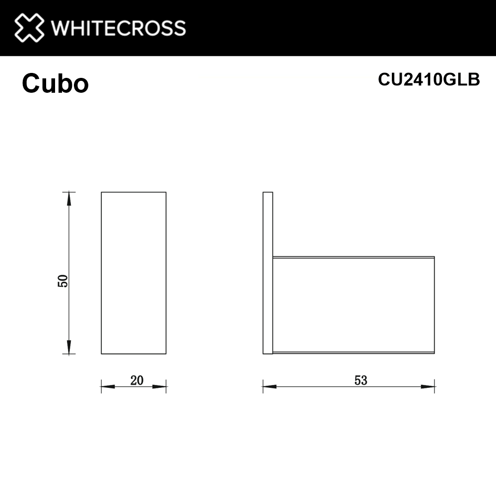 Whitecross Cubo Крючок одинарный цвет: золото брашированное CU2410GLB