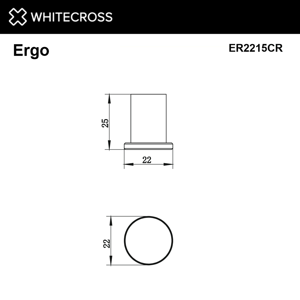 Whitecross Ergo Крючок одинарный цвет: хром глянцевый ER2215CR