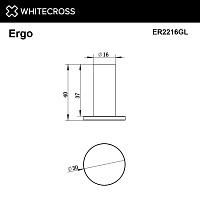 Whitecross Ergo Крючок одинарный цвет: золото глянцевое ER2216GL