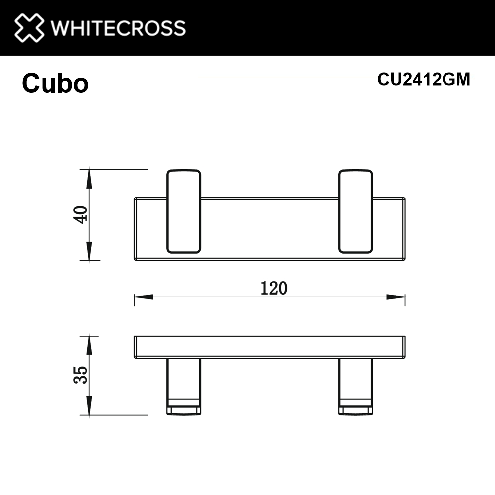 Whitecross Cubo Крючок двойной цвет: оружейная сталь CU2412GM