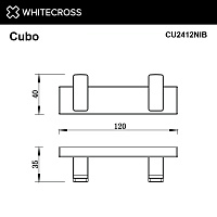 Whitecross Cubo Крючок двойной цвет: никель брашированный CU2412NIB
