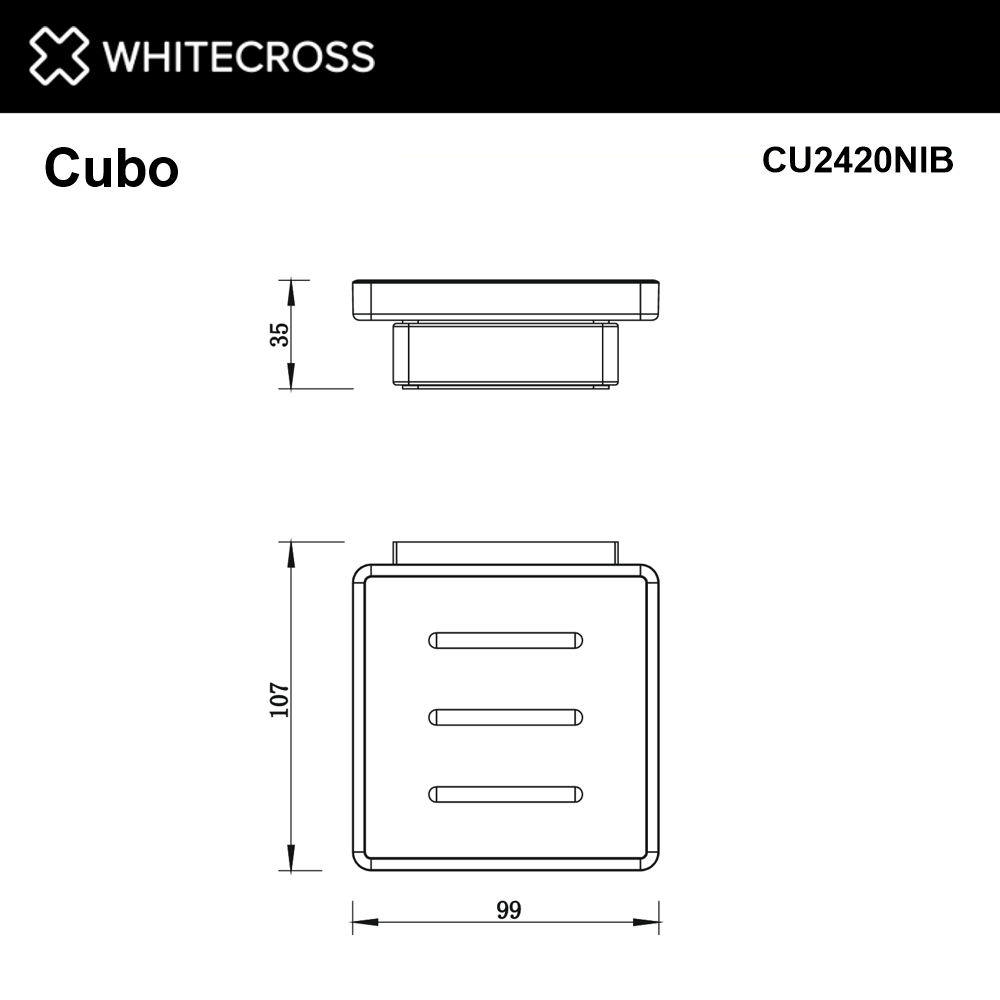 Whitecross Cubo Мыльница со стеклянной чашей, подвесная, цвет: никель брашированный CU2420NIB