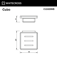 Whitecross Cubo Мыльница со стеклянной чашей, подвесная, цвет: никель брашированный CU2420NIB