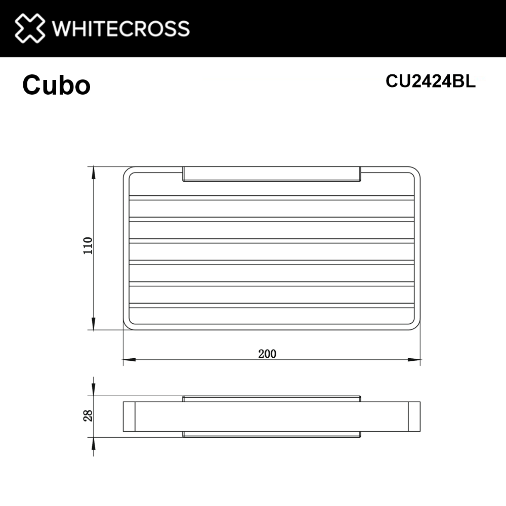 Whitecross Cubo Мыльница-решетка подвесная цвет: черный матовый CU2424BL