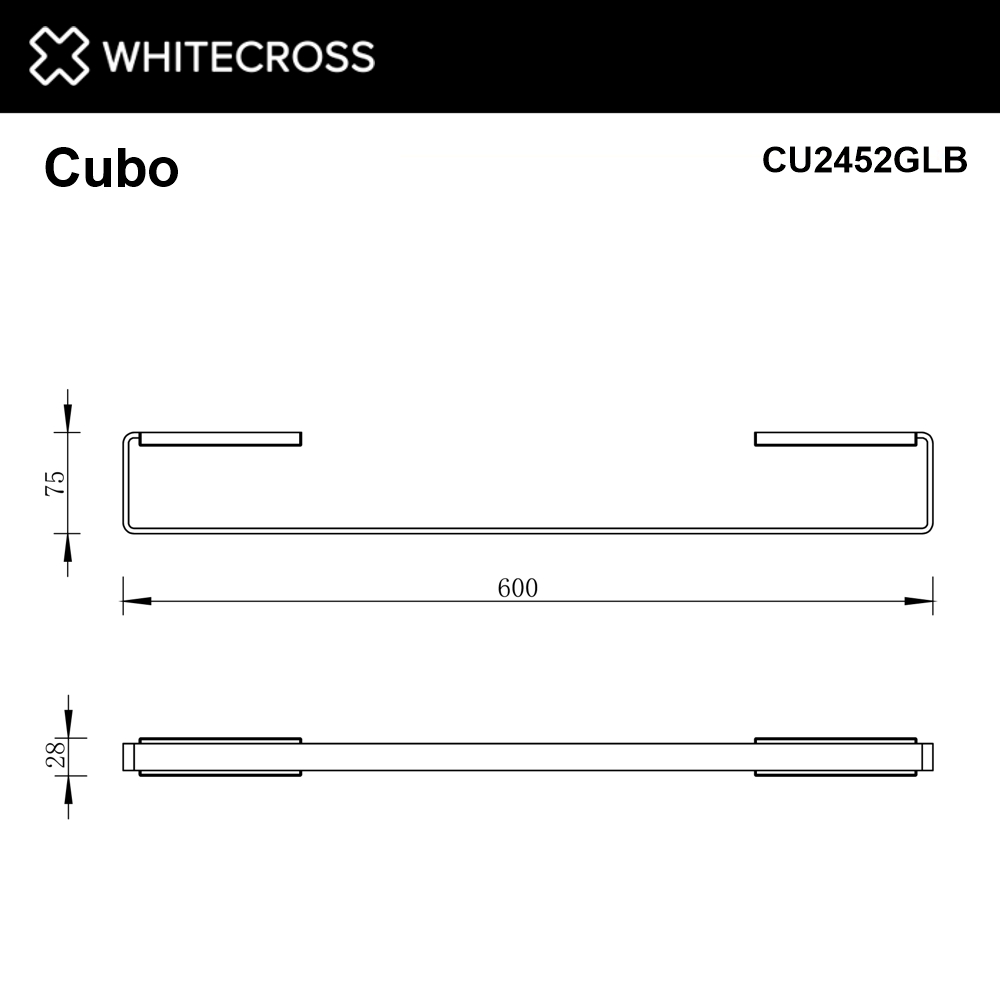 Whitecross Cubo Полотенцедержатель 60 см, цвет: золото брашированное CU2452GLB