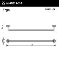 Whitecross Ergo Полотенцедержатель 63.5 см, цвет: черный матовый ER2252BL