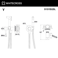 Whitecross Y Гигиенический душ встраиваемый, комплект, шланг 125 см, цвет: черный матовый SYSYBI2BL