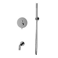 Whitecross Y Смеситель для душа встраиваемый: излив 21 см, ручной душ 150 см, цвет: хром глянцевый YSET06CR