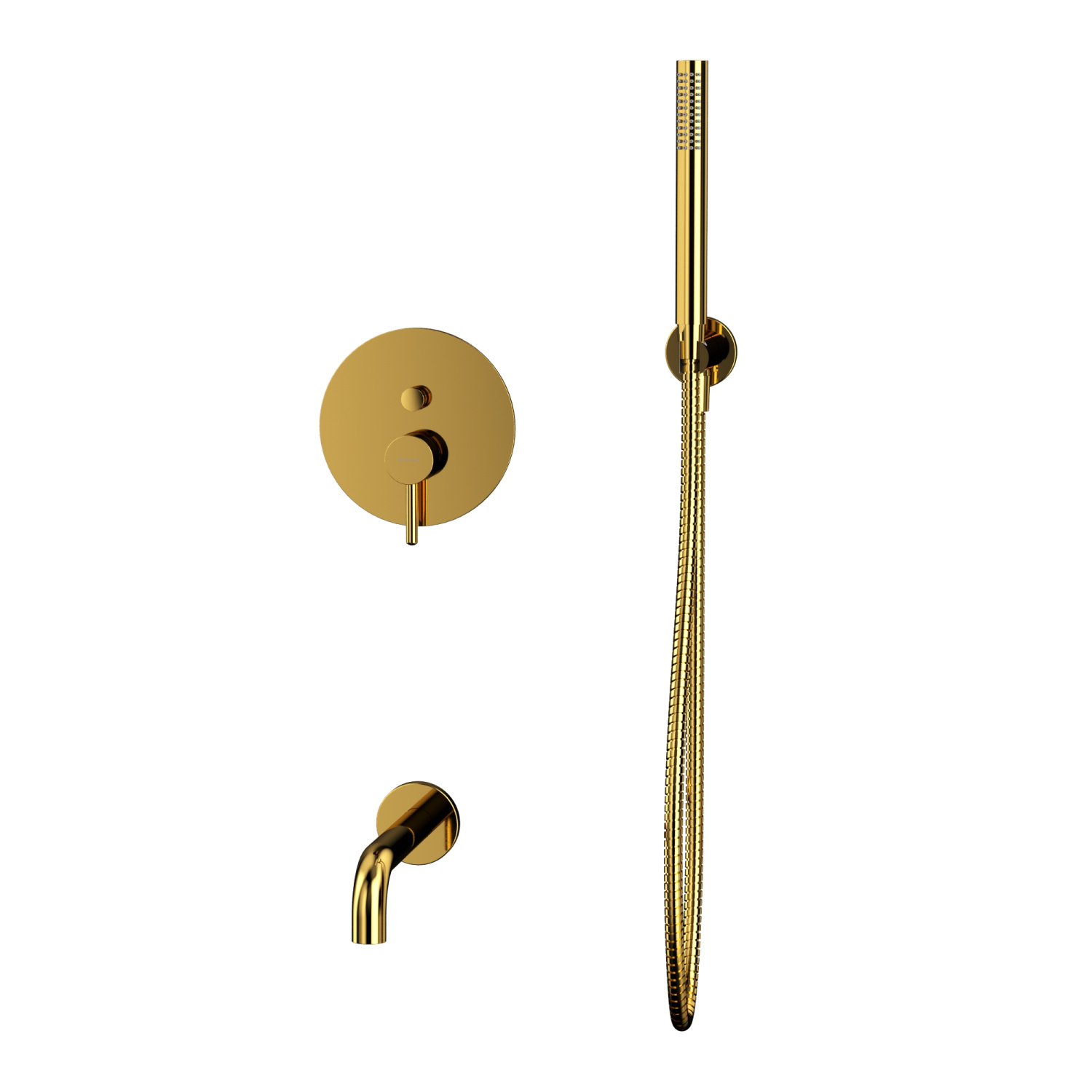 Whitecross Y Смеситель для душа встраиваемый: излив 21 см, ручной душ 150 см, цвет: золото глянцевое YSET06GL