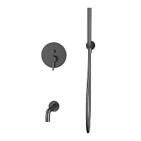 Whitecross Y Смеситель для душа встраиваемый: излив 21 см, ручной душ 150 см, цвет: оружейная сталь YSET06GM