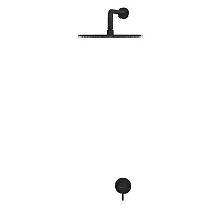 Whitecross Y Душевой комплект встраиваемый: верхний душ 30 см, кронштейн 39,5 см, цвет: черный мат. YSET01BL