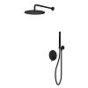 Whitecross Y Душевой комплект встраиваемый: ручной душ, шланг, верхний душ 30 см, цвет: черный мат. YSET04BL