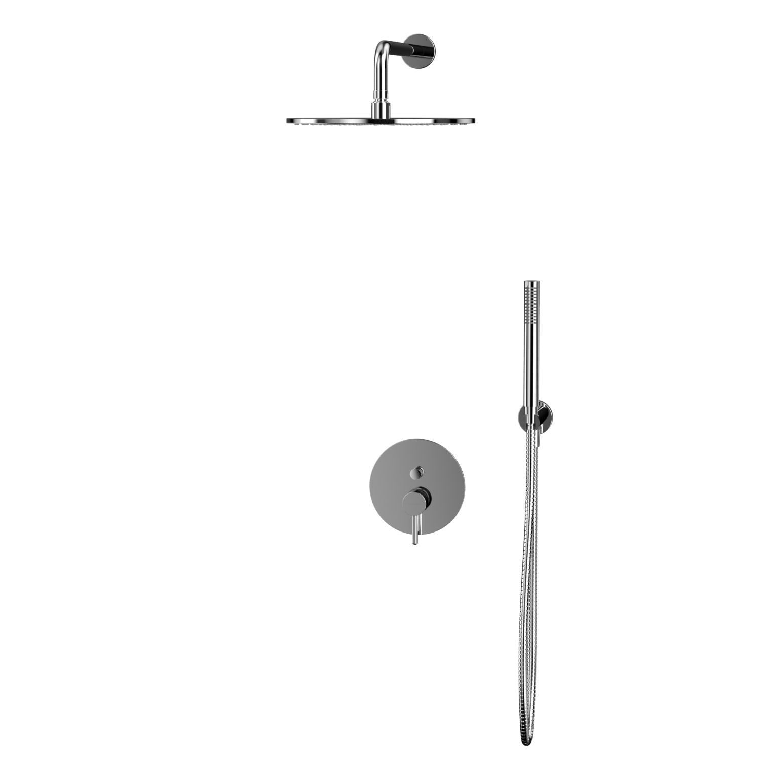 Whitecross Y Душевой комплект встраиваемый: ручной душ, шланг, верхний душ 30 см, цвет: хром глянц. YSET04CR