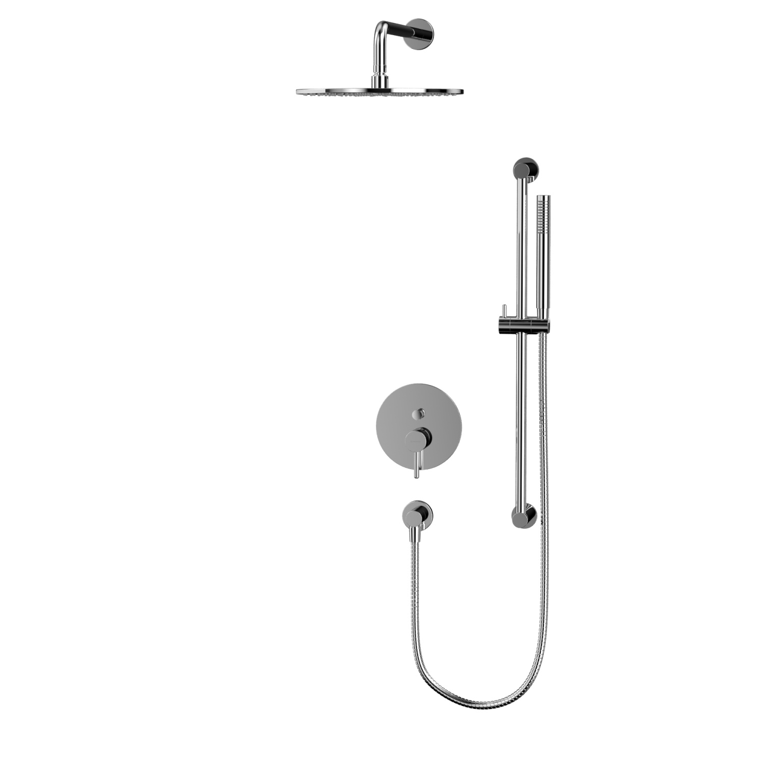 Whitecross Y Душевой комплект встраиваемый: ручной и вержний душ, шланг, штанга, цвет: хром глянц. YSET05CR