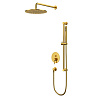 Whitecross Y Душевой комплект встраиваемый: ручной и вержний душ, шланг, штанга, цвет: золото браш. YSET05GLB