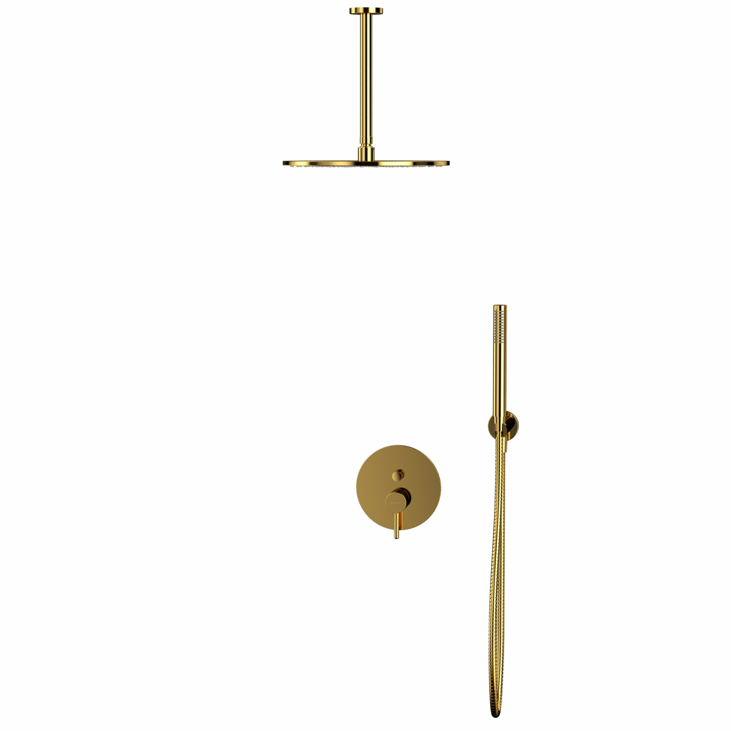 Whitecross Y Душевой комплект встраиваемый: ручной душ, шланг, верхний душ 30 см цвет: золото глянц. YSET12GL