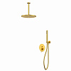 Whitecross Y Душевой комплект встраиваемый: ручной душ, шланг, верхний душ 30 см, цвет: золото браш. YSET12GLB