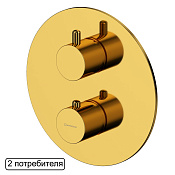 Whitecross Y Термостатический смеситель для душа встраиваемый на 2 потребителя цвет: золото глянц. Y1236GL