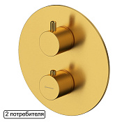 Whitecross Y Термостатический смеситель для душа встраиваемый на 2 потребителя цвет: золото браш. Y1236GLB