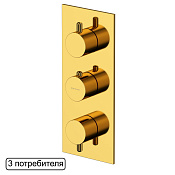 Whitecross Y Термостатический смеситель для душа встраиваемый на 3 потребителя цвет: золото глянц. Y1238GL
