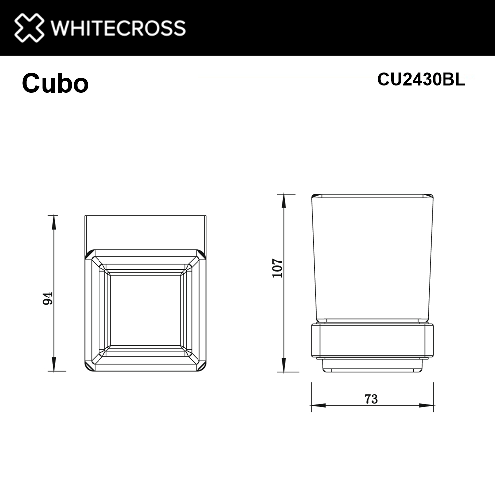 Whitecross Cubo Стакан подвесной, стеклянный, цвет: черный матовый CU2430BL