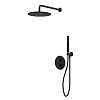 Whitecross Y Душевой комплект встраиваемый: термостат, ручной и верхний душ, шланг цвет: черный мат. YSET08BL