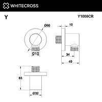 Whitecross Y Шланговое подключение для душа, латунь цвет: хром глянцевый Y1008CR