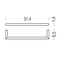 Colombo Design Mini Полотенцедержатель 31 cм, подвесной, цвет: matt graphite B4009.GM