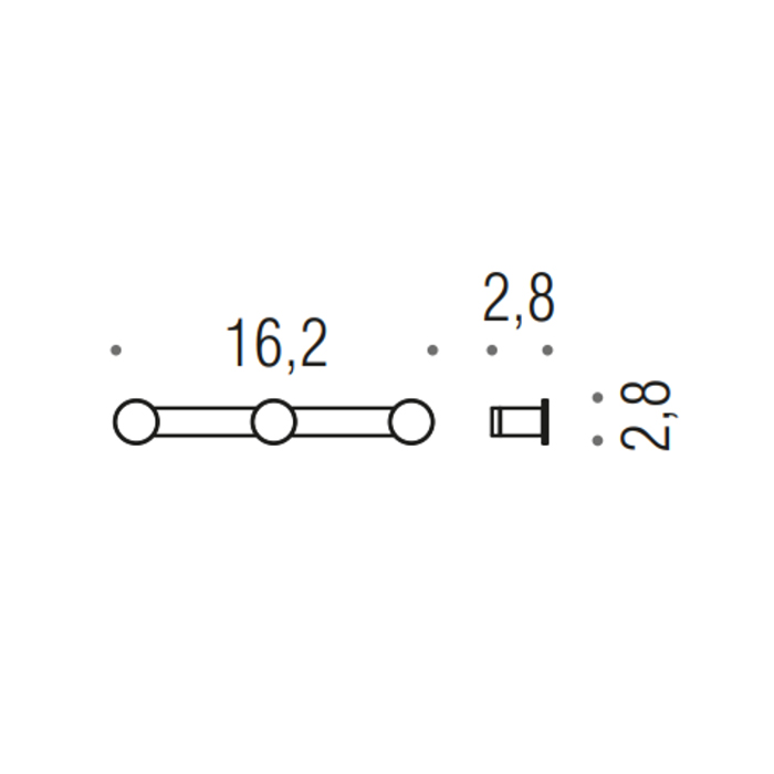 Colombo Design Mini Крючок, подвесной, тройной, цвет: stainless steel CD117.HPS1