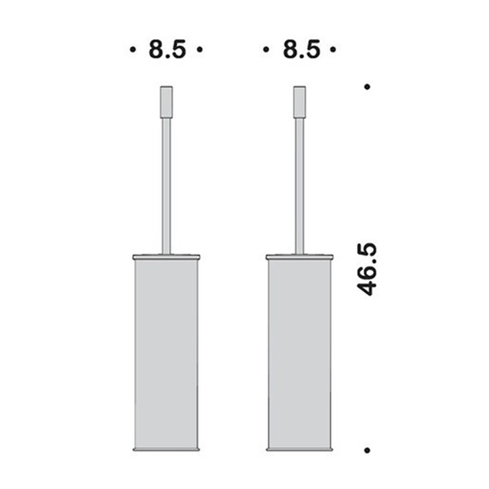 Colombo Design Plus Ершик для унитаза напольный, с латунной колбой, цвет: matt graphite W4961.GM