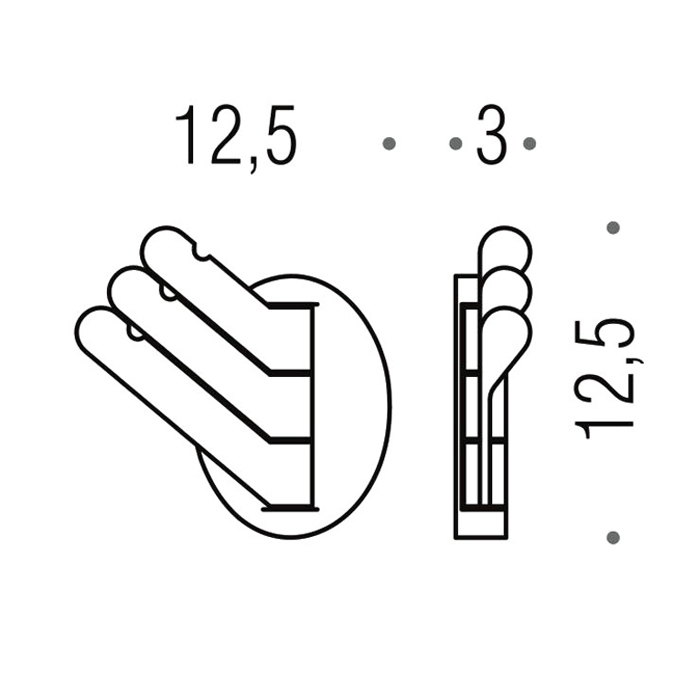 Colombo Design Luna CB17 Крючок, подвесной, тройной, цвет: chrome BCB17.CR5