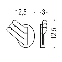 Colombo Design Luna CB17 Крючок, подвесной, тройной, цвет: chrome BCB17.CR5