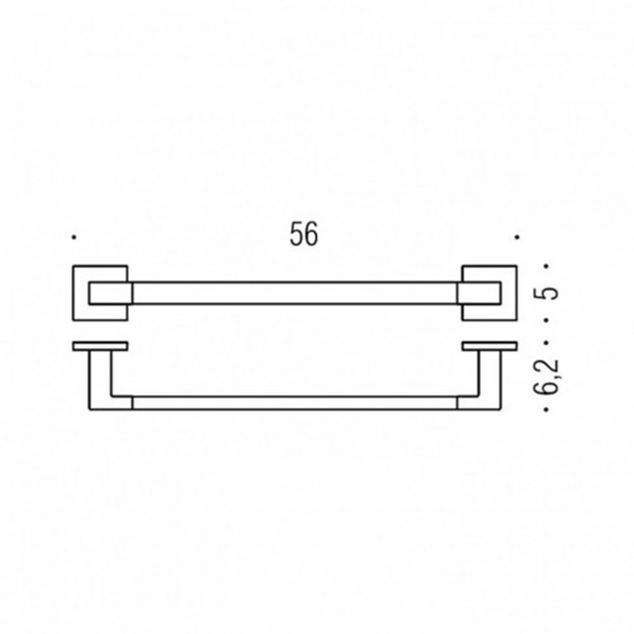 Colombo Design Basic Q Полотенцедержатель 56 см, подвесной, цвет: matt black B3710.NM