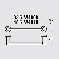 Colombo Design Plus Полотенцедержатель 48.5 см, подвесной, цвет: matt graphite W4910.GM