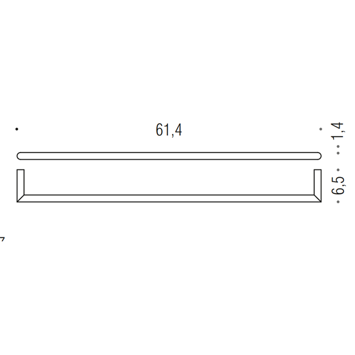 Colombo Design Mini Полотенцедержатель 61 см, подвесной, цвет: matt black B4011.NM