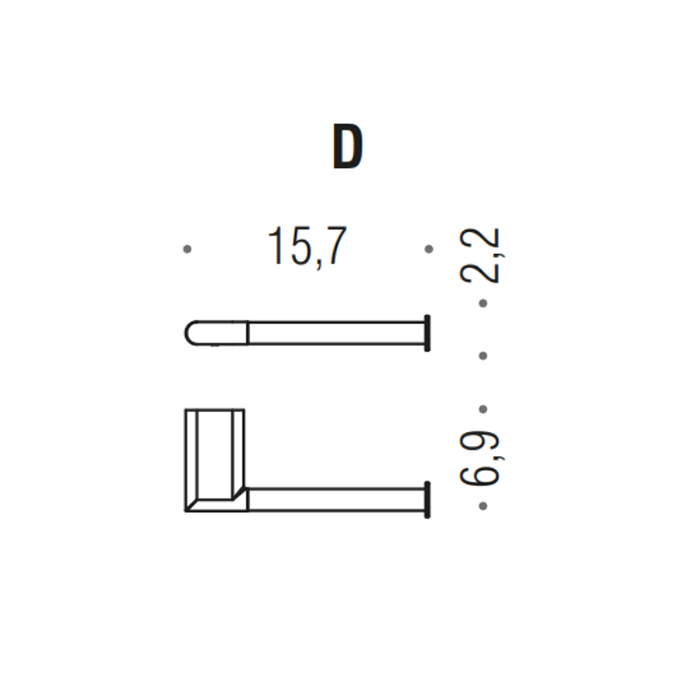 Colombo Design Mini Держатель туалетной бумаги, подвесной, цвет: matt black B4008D.NM
