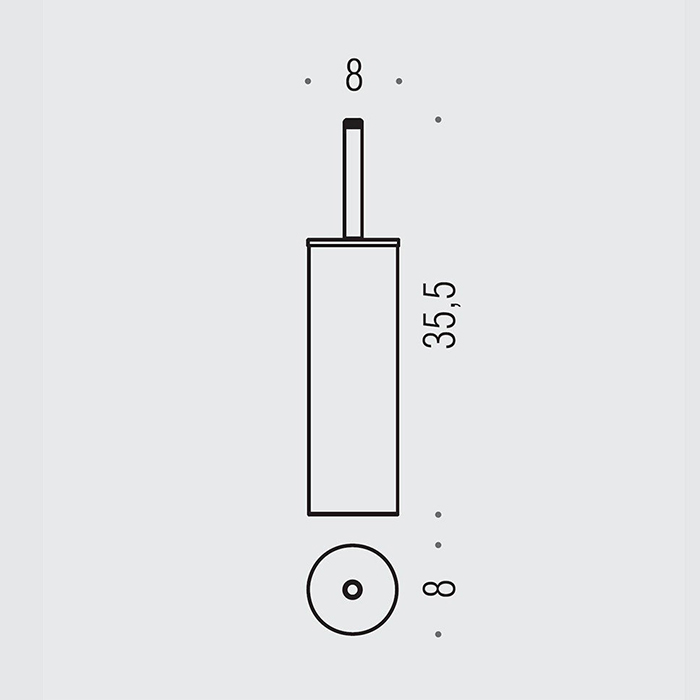 Colombo Design Basic Ершик для унитаза напольный, с латунной колбой, цвет: matt black B2706.NM