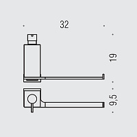 Colombo Design Look Дозатор для жидкого мыла с полотенцедержателем, подвесной, цвет: matt graphite B1674.GM-VAN