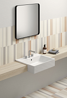 GSI Kube X Раковина полувстраиваемая 55x47 см, 1 отверстие, с переливом, цвет: белый глянцевый 9434111