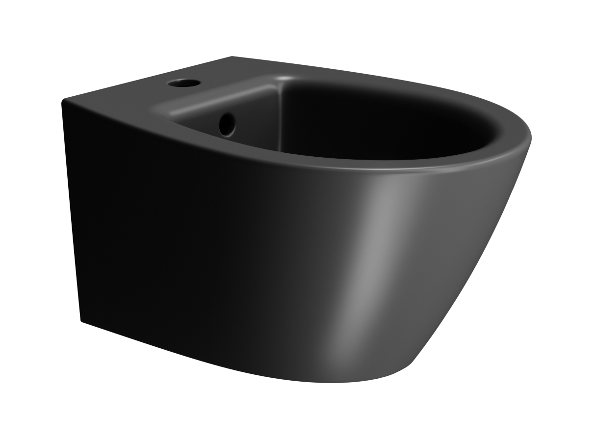 GSI Modo Биде подвесное с 1 отверстием под смеситель и переливом, без крепежа, цвет: ardesia opaco 9864126