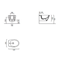 GSI Modo Биде подвесное с 1 отверстием под смеситель и переливом, без крепежа, цвет: ardesia opaco 9864126
