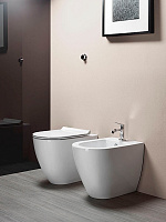 GSI Pura Биде напольное с 1 отверстием под смеситель и переливом, без крепежа, цвет: белый глянцевый 8872111