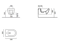 GSI Pura Биде подвесное, 1 отверстие под смеситель, перелив, без крепежа, цвет: tortora opaco 8865105