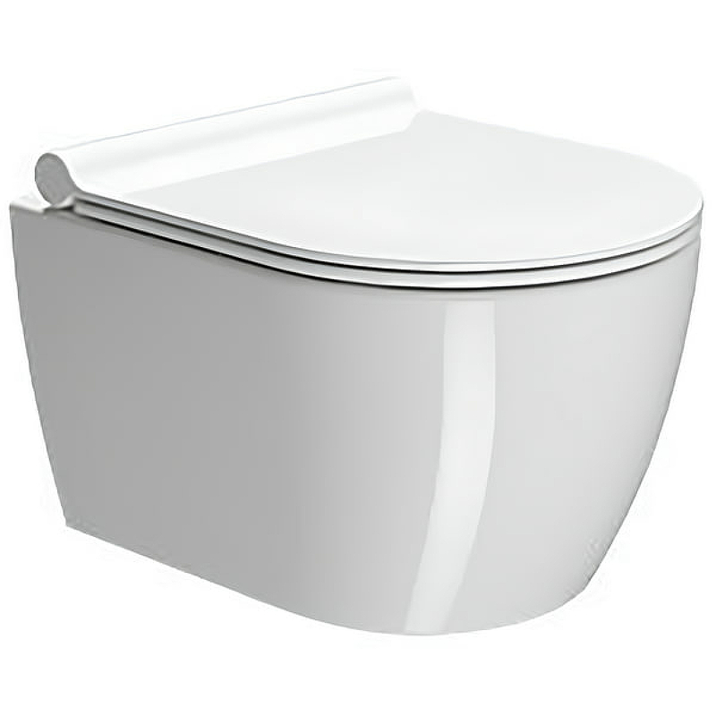 GSI Pura Унитаз подвесной 46x35 см безободковый, смыв swirlflush, цвет: белый глянцевый 880211