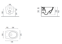 GSI Modo+ Унитаз подвесной 54x37 см безободковый, смыв swirlflush, цвет: белый глянцевый 841511