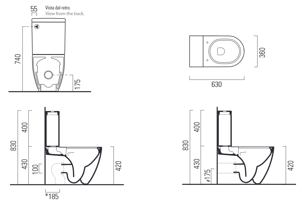 GSI Pura Чаша унитаза моноблок безободковый, смыв swirlflush, цвет: creta opaco 880608