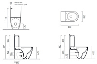 GSI Pura Чаша унитаза моноблок безободковый, смыв swirlflush, цвет: creta opaco 880608