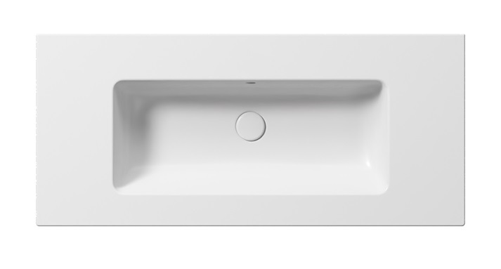 GSI Pura Раковина подвесная/накладная 102,6x46 см, 1 отверстие, с переливом, цвет: white matt 8886109