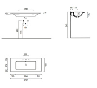GSI Pura Раковина подвесная/накладная 102,6x46 см, 1 отверстие, с переливом, цвет: white matt 8886109